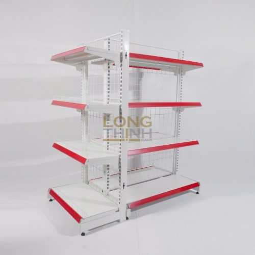 Kệ siêu thị lưng lưới đôi 4 tầng