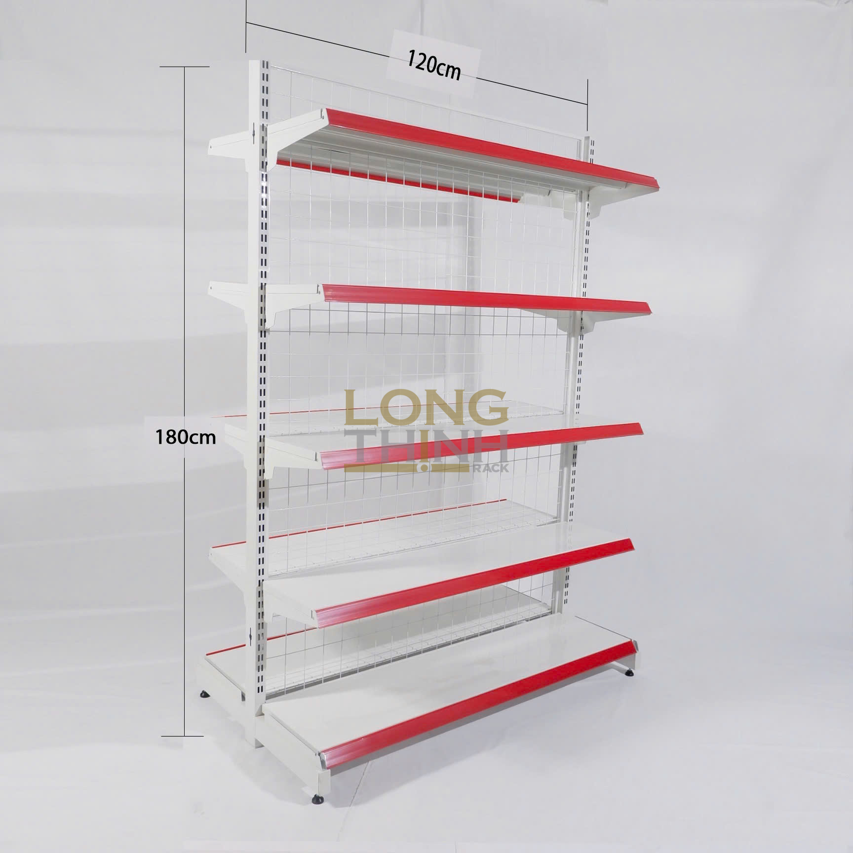Kệ siêu thị lưng lưới đôi 5 tầng
